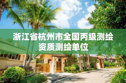 浙江省杭州市全国丙级测绘资质测绘单位