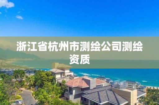 浙江省杭州市测绘公司测绘资质