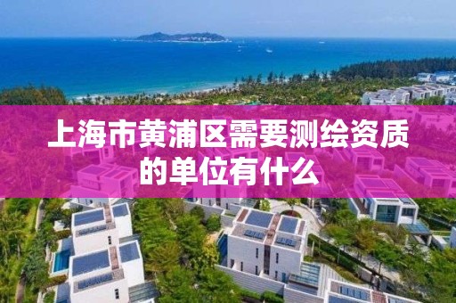 上海市黄浦区需要测绘资质的单位有什么