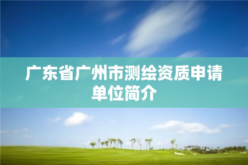 广东省广州市测绘资质申请单位简介