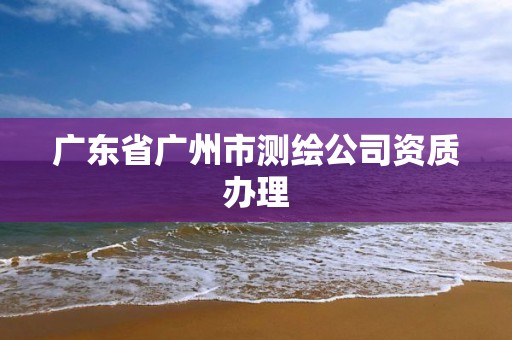 广东省广州市测绘公司资质办理