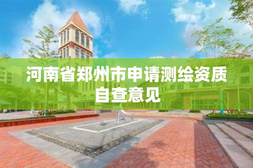 河南省郑州市申请测绘资质自查意见