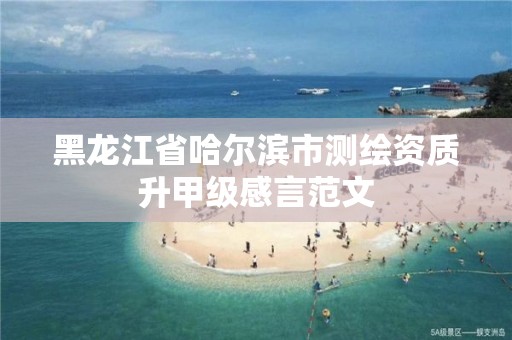 黑龙江省哈尔滨市测绘资质升甲级感言范文