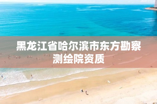 黑龙江省哈尔滨市东方勘察测绘院资质