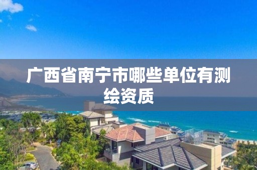 广西省南宁市哪些单位有测绘资质