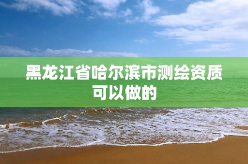 黑龙江省哈尔滨市测绘资质可以做的