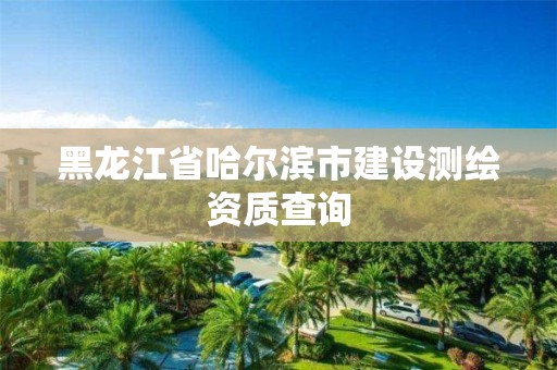 黑龙江省哈尔滨市建设测绘资质查询