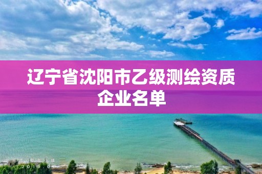 辽宁省沈阳市乙级测绘资质企业名单