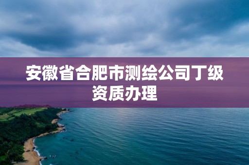 安徽省合肥市测绘公司丁级资质办理