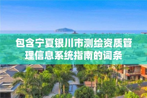 包含宁夏银川市测绘资质管理信息系统指南的词条