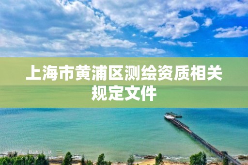 上海市黄浦区测绘资质相关规定文件