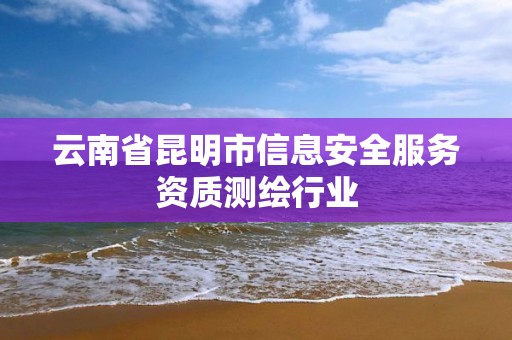 云南省昆明市信息安全服务资质测绘行业