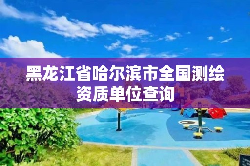 黑龙江省哈尔滨市全国测绘资质单位查询