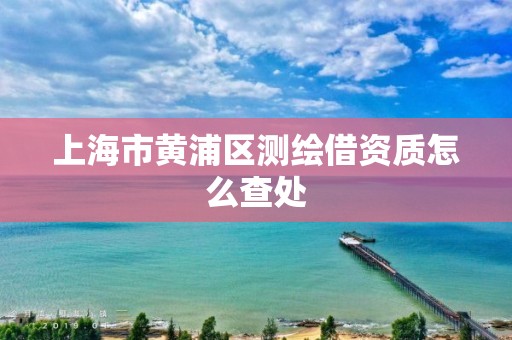 上海市黄浦区测绘借资质怎么查处