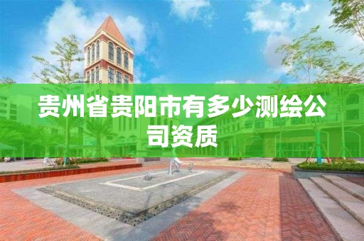 贵州省贵阳市有多少测绘公司资质