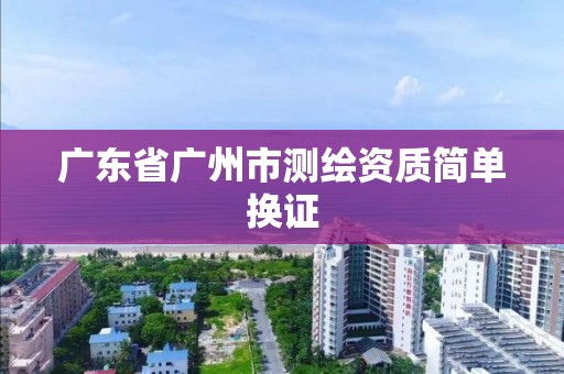 广东省广州市测绘资质简单换证