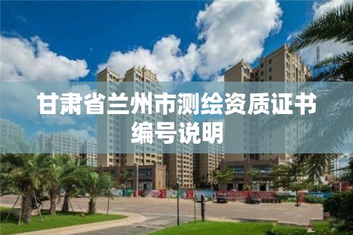 甘肃省兰州市测绘资质证书编号说明