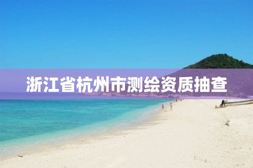 浙江省杭州市测绘资质抽查