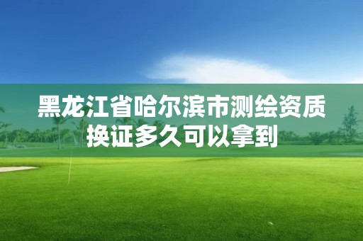 黑龙江省哈尔滨市测绘资质换证多久可以拿到