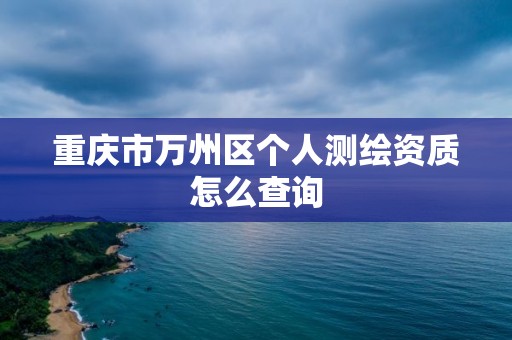 重庆市万州区个人测绘资质怎么查询