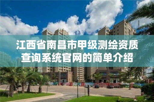 江西省南昌市甲级测绘资质查询系统官网的简单介绍