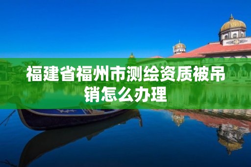 福建省福州市测绘资质被吊销怎么办理