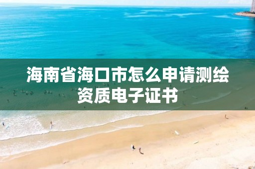 海南省海口市怎么申请测绘资质电子证书