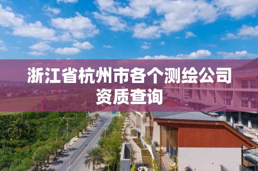 浙江省杭州市各个测绘公司资质查询