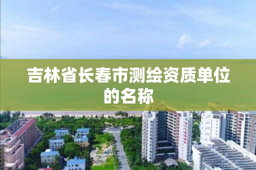 吉林省长春市测绘资质单位的名称