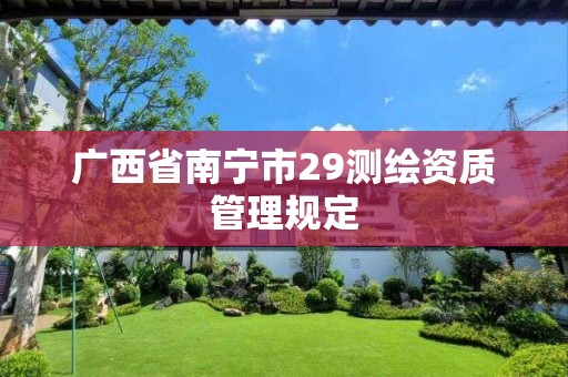 广西省南宁市29测绘资质管理规定