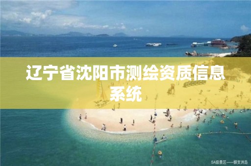 辽宁省沈阳市测绘资质信息系统