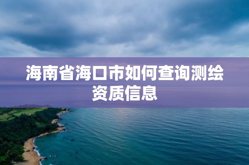 海南省海口市如何查询测绘资质信息