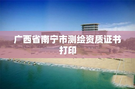 广西省南宁市测绘资质证书打印