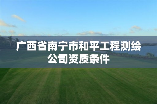 广西省南宁市和平工程测绘公司资质条件