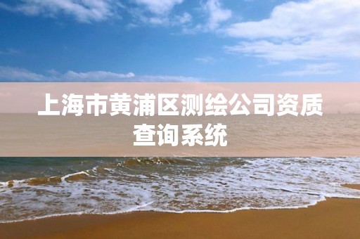 上海市黄浦区测绘公司资质查询系统