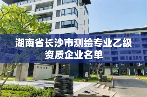 湖南省长沙市测绘专业乙级资质企业名单