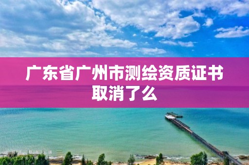 广东省广州市测绘资质证书取消了么