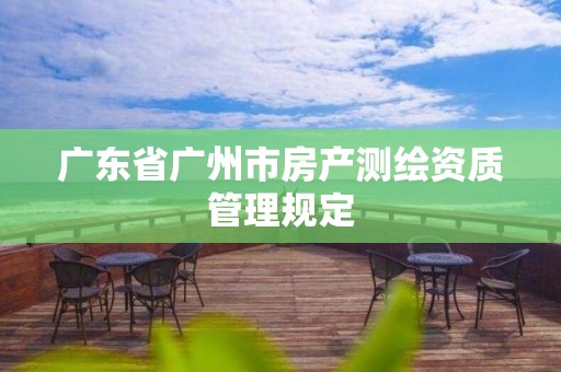 广东省广州市房产测绘资质管理规定