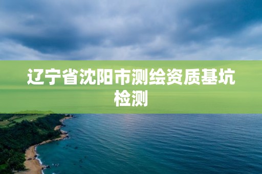 辽宁省沈阳市测绘资质基坑检测