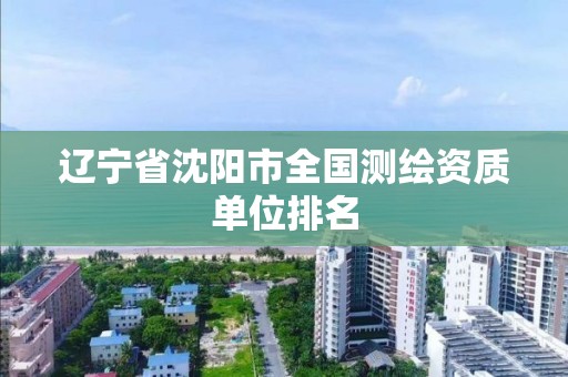 辽宁省沈阳市全国测绘资质单位排名