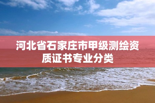 河北省石家庄市甲级测绘资质证书专业分类