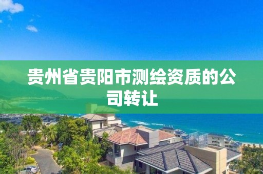 贵州省贵阳市测绘资质的公司转让