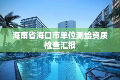 海南省海口市单位测绘资质检查汇报