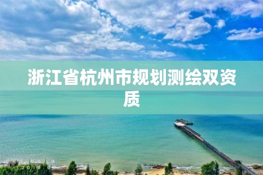 浙江省杭州市规划测绘双资质