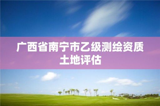 广西省南宁市乙级测绘资质土地评估