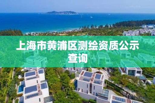 上海市黄浦区测绘资质公示查询