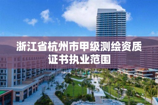 浙江省杭州市甲级测绘资质证书执业范围