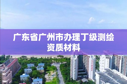 广东省广州市办理丁级测绘资质材料