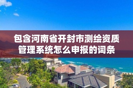 包含河南省开封市测绘资质管理系统怎么申报的词条