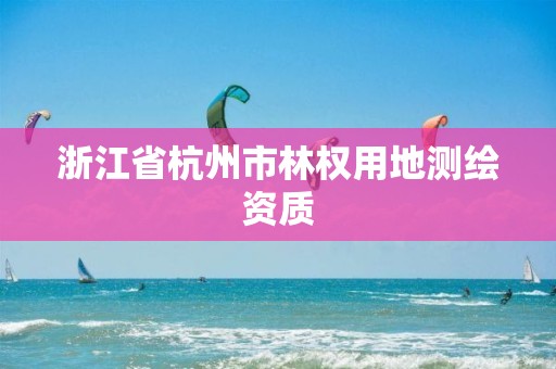 浙江省杭州市林权用地测绘资质